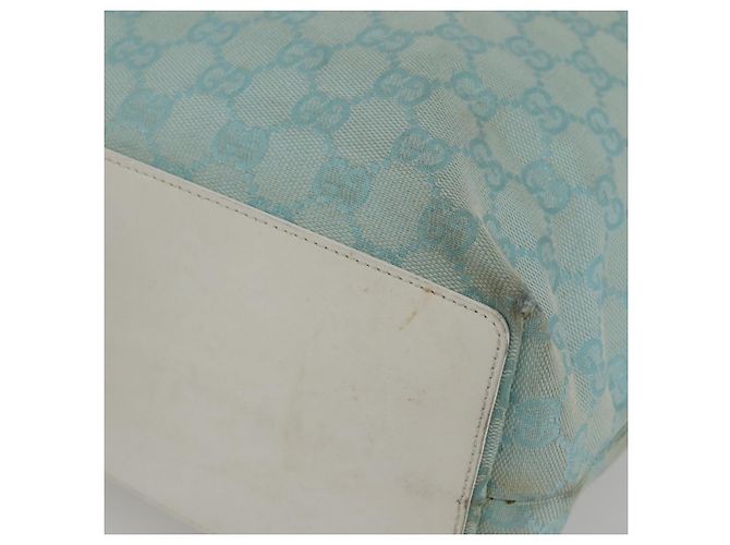 Borsa Tote GG Canvas Gucci Azzurro Chiaro Oro 002 1098 3444 Auth 142530 D'oro Blu chiaro - vista 10