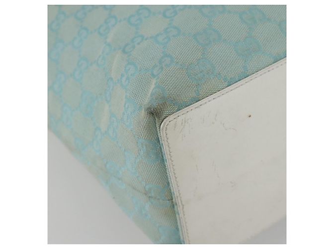 Borsa Tote GG Canvas Gucci Azzurro Chiaro Oro 002 1098 3444 Auth 142530 D'oro Blu chiaro - vista 11