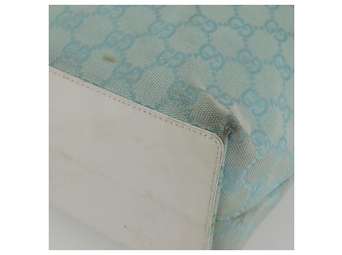 Borsa Tote GG Canvas Gucci Azzurro Chiaro Oro 002 1098 3444 Auth 142530 D'oro Blu chiaro - vista 12
