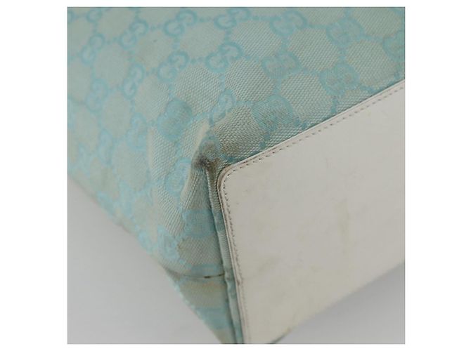 Borsa Tote GG Canvas Gucci Azzurro Chiaro Oro 002 1098 3444 Auth 142530 D'oro Blu chiaro - vista 13