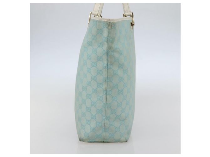 Borsa Tote GG Canvas Gucci Azzurro Chiaro Oro 002 1098 3444 Auth 142530 D'oro Blu chiaro - vista 4