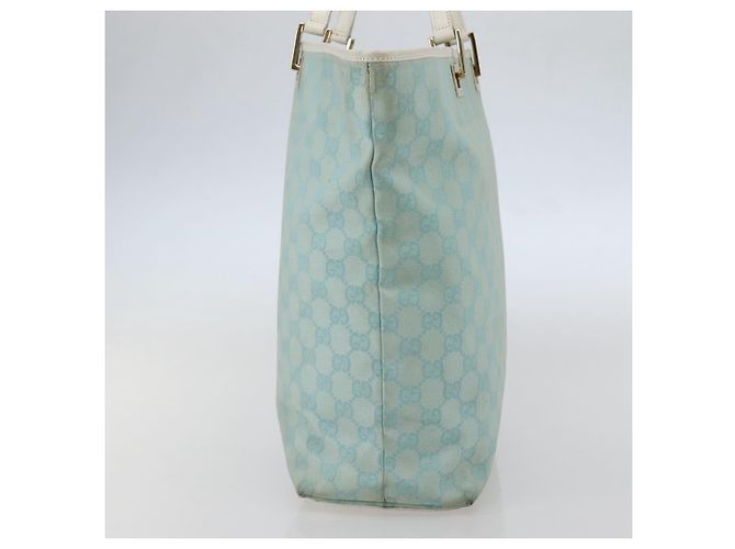 Borsa Tote GG Canvas Gucci Azzurro Chiaro Oro 002 1098 3444 Auth 142530 D'oro Blu chiaro - vista 5