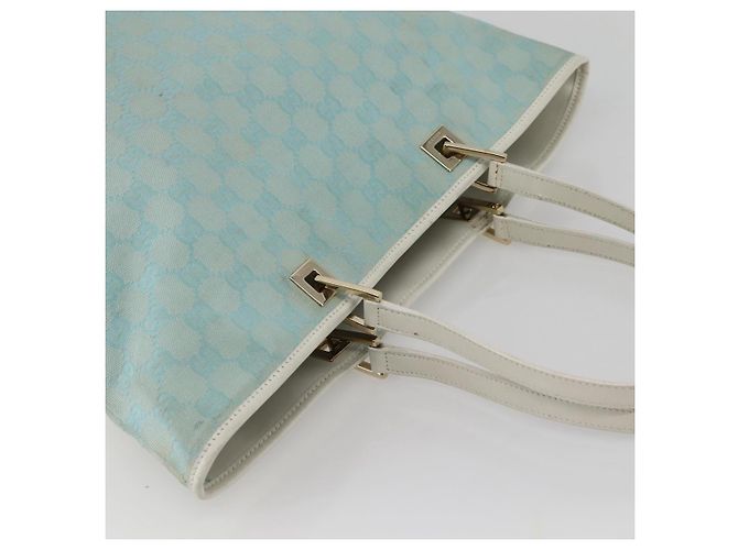 Borsa Tote GG Canvas Gucci Azzurro Chiaro Oro 002 1098 3444 Auth 142530 D'oro Blu chiaro - vista 6