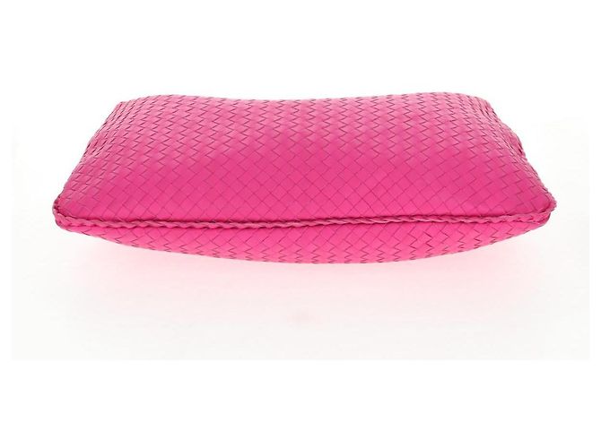 Autre Marque BORSA Hobo INTRECCIATO IN PELLE ROSA ARGENTO AUTH 143824V - vista 10