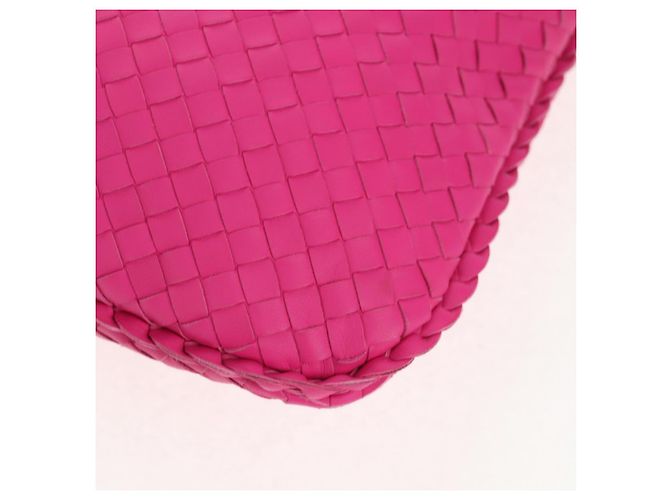 Autre Marque BORSA Hobo INTRECCIATO IN PELLE ROSA ARGENTO AUTH 143824V - vista 12