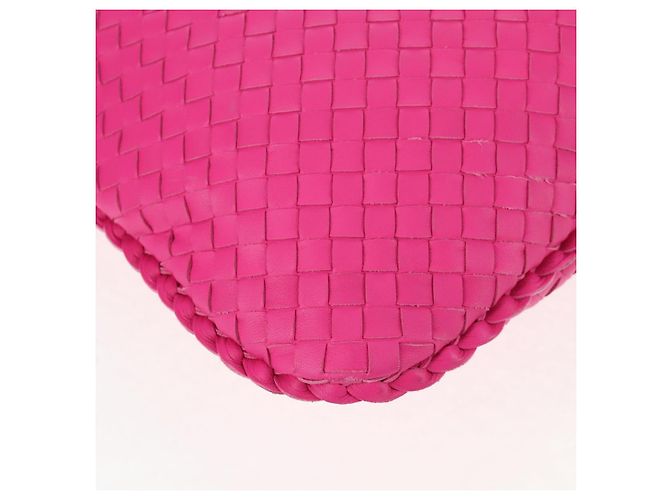 Autre Marque BORSA Hobo INTRECCIATO IN PELLE ROSA ARGENTO AUTH 143824V - vista 13