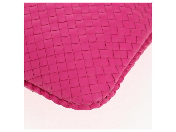Autre Marque BORSA Hobo INTRECCIATO IN PELLE ROSA ARGENTO AUTH 143824V - vista 14