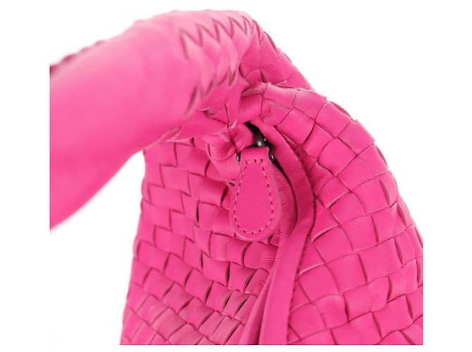 Autre Marque BORSA Hobo INTRECCIATO IN PELLE ROSA ARGENTO AUTH 143824V - vista 15