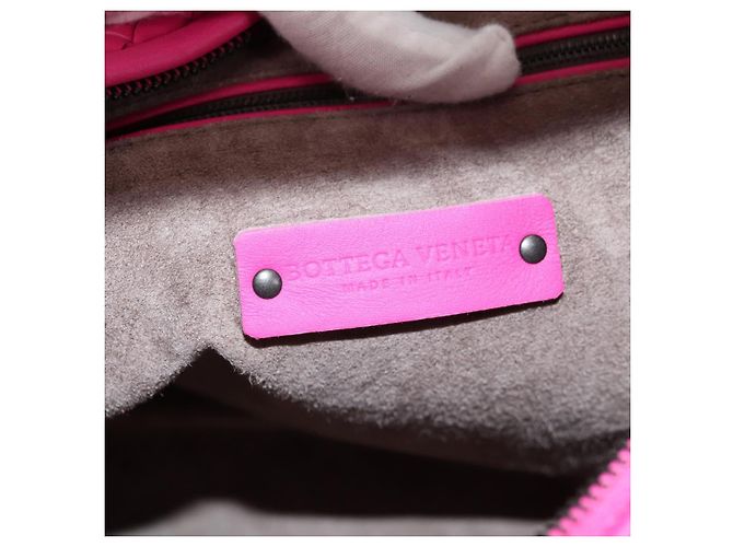 Autre Marque BORSA Hobo INTRECCIATO IN PELLE ROSA ARGENTO AUTH 143824V - vista 16
