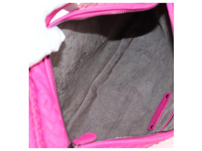 Autre Marque BORSA Hobo INTRECCIATO IN PELLE ROSA ARGENTO AUTH 143824V - vista 17