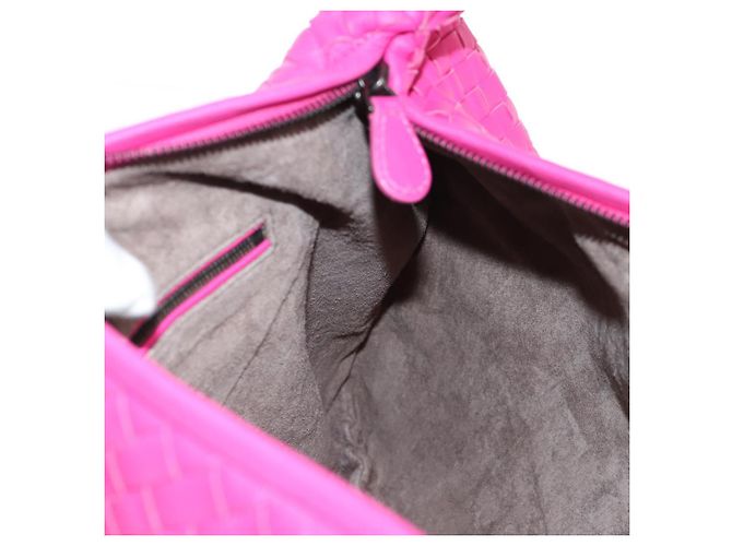 Autre Marque BORSA Hobo INTRECCIATO IN PELLE ROSA ARGENTO AUTH 143824V - vista 19