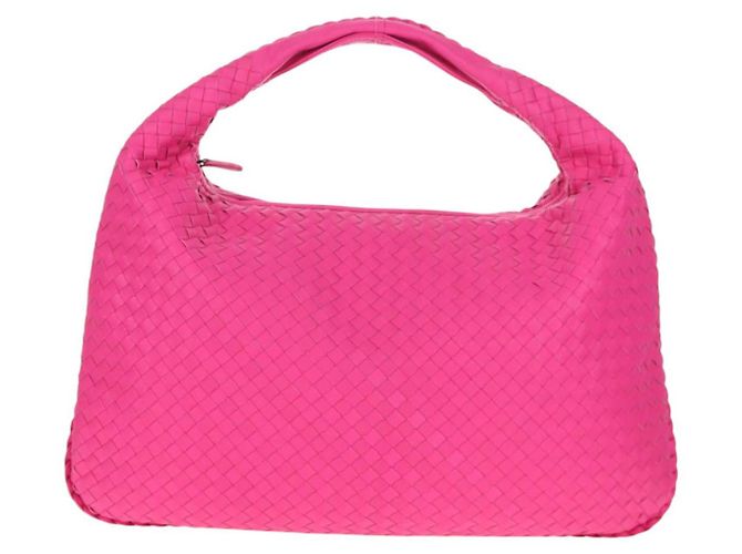 Autre Marque BORSA Hobo INTRECCIATO IN PELLE ROSA ARGENTO AUTH 143824V - vista 2