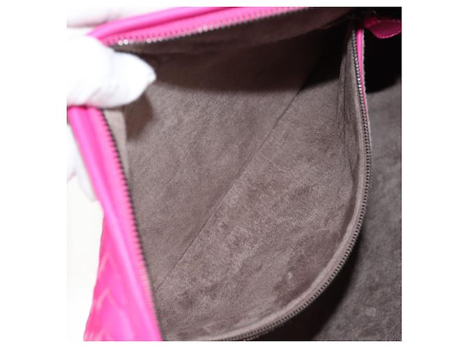 Autre Marque BORSA Hobo INTRECCIATO IN PELLE ROSA ARGENTO AUTH 143824V - vista 20