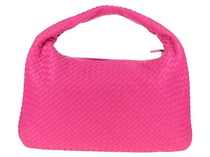 Autre Marque BORSA Hobo INTRECCIATO IN PELLE ROSA ARGENTO AUTH 143824V - vista 3