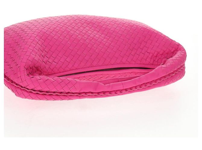Autre Marque BORSA Hobo INTRECCIATO IN PELLE ROSA ARGENTO AUTH 143824V - vista 7