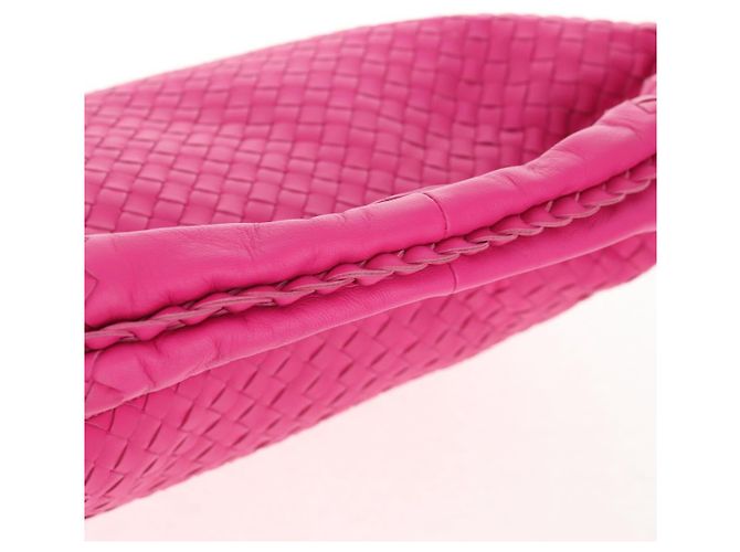 Autre Marque BORSA Hobo INTRECCIATO IN PELLE ROSA ARGENTO AUTH 143824V - vista 8