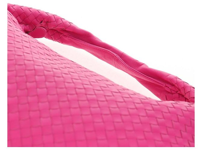 Autre Marque BORSA Hobo INTRECCIATO IN PELLE ROSA ARGENTO AUTH 143824V - vista 9