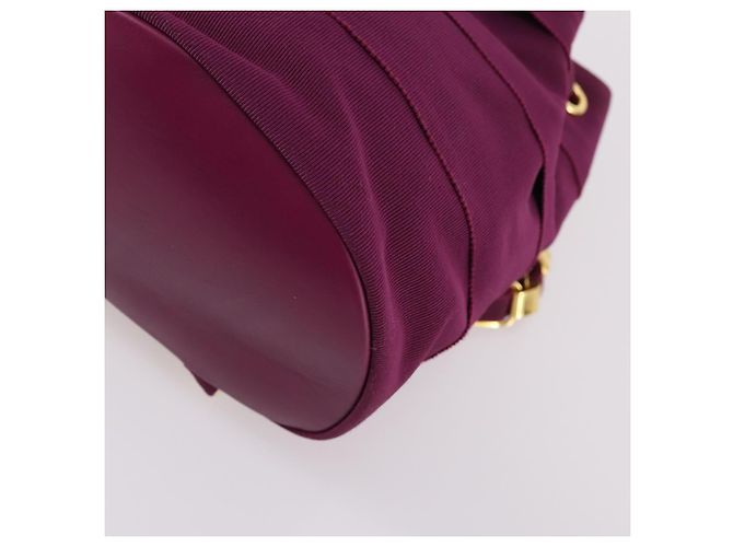 Zaino in tela Salvatore Ferragamo con catena viola e oro Auth gh681 D'oro Porpora - vista 10