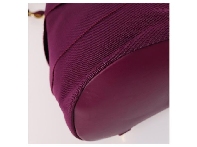 Zaino in tela Salvatore Ferragamo con catena viola e oro Auth gh681 D'oro Porpora - vista 11