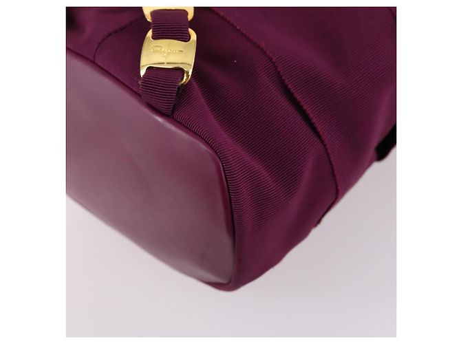 Zaino in tela Salvatore Ferragamo con catena viola e oro Auth gh681 D'oro Porpora - vista 12