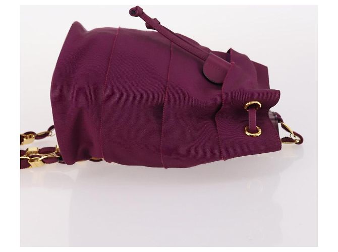 Zaino in tela Salvatore Ferragamo con catena viola e oro Auth gh681 D'oro Porpora - vista 4