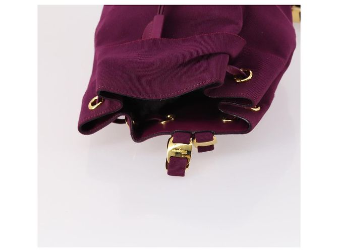 Zaino in tela Salvatore Ferragamo con catena viola e oro Auth gh681 D'oro Porpora - vista 6