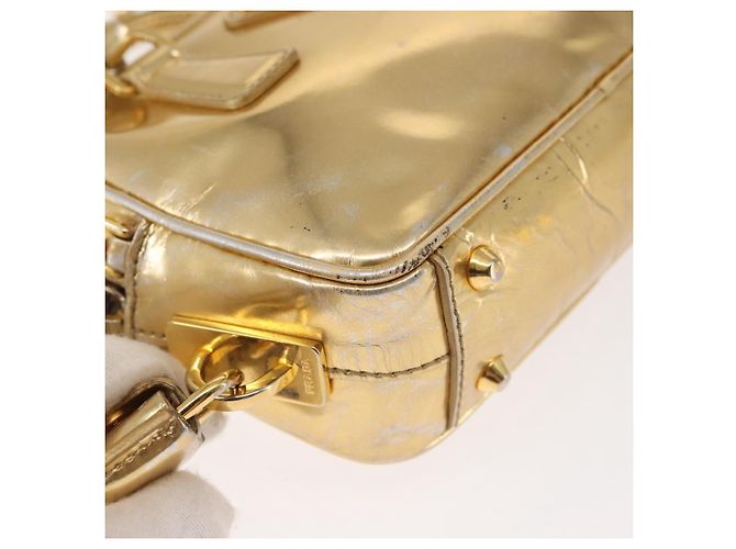 PRADA Borsa a mano in pelle 2 in 1 Oro Auth 142998 D'oro - vista 12