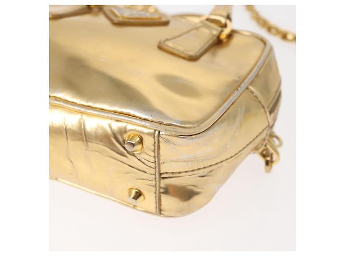 PRADA Borsa a mano in pelle 2 in 1 Oro Auth 142998 D'oro - vista 13