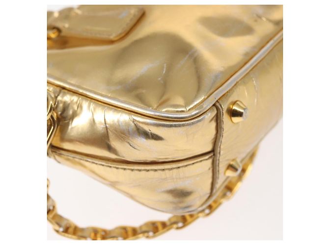 PRADA Borsa a mano in pelle 2 in 1 Oro Auth 142998 D'oro - vista 14