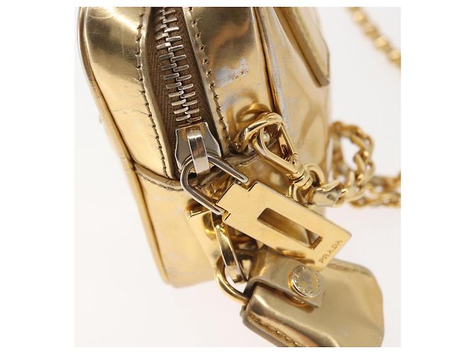 PRADA Borsa a mano in pelle 2 in 1 Oro Auth 142998 D'oro - vista 17