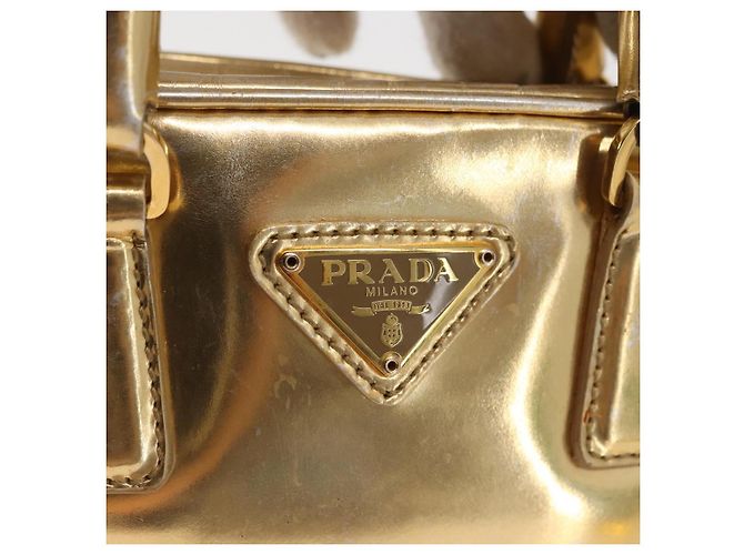 PRADA Borsa a mano in pelle 2 in 1 Oro Auth 142998 D'oro - vista 18