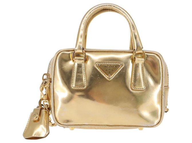 PRADA Borsa a mano in pelle 2 in 1 Oro Auth 142998 D'oro - vista 2