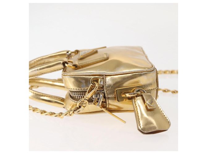 PRADA Borsa a mano in pelle 2 in 1 Oro Auth 142998 D'oro - vista 5
