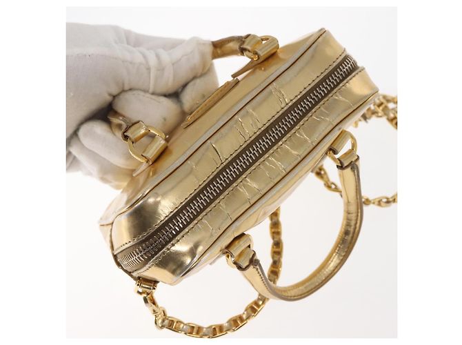 PRADA Borsa a mano in pelle 2 in 1 Oro Auth 142998 D'oro - vista 6