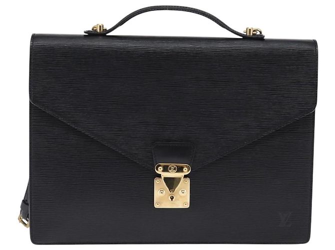 LOUIS VUITTON Epi Porta Documenti a Tracolla Nera M54462 LV Auth BA6261 Nero - vista 13