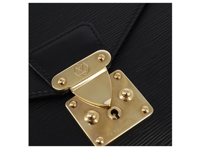 LOUIS VUITTON Epi Porta Documenti a Tracolla Nera M54462 LV Auth BA6261 Nero - vista 19