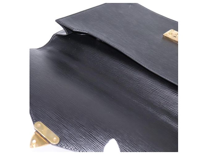 LOUIS VUITTON Epi Porta Documenti a Tracolla Nera M54462 LV Auth BA6261 Nero - vista 20