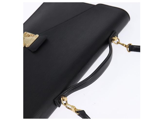 LOUIS VUITTON Epi Porta Documenti a Tracolla Nera M54462 LV Auth BA6261 Nero - vista 6