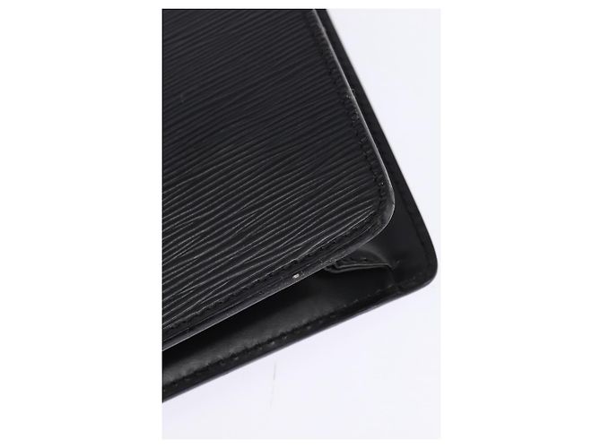 LOUIS VUITTON Epi Porta Documenti a Tracolla Nera M54462 LV Auth BA6261 Nero - vista 9