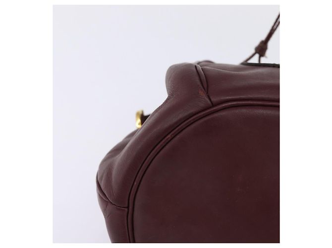 Cartier Borsa a Spalla Must Line in Pelle Bordeaux Oro Auth BA6388 D'oro Bordò - vista 10