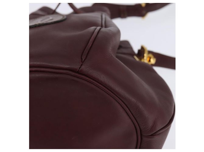 Cartier Borsa a Spalla Must Line in Pelle Bordeaux Oro Auth BA6388 D'oro Bordò - vista 11
