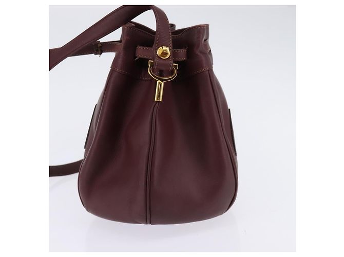Cartier Borsa a Spalla Must Line in Pelle Bordeaux Oro Auth BA6388 D'oro Bordò - vista 4