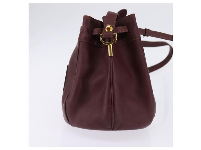 Cartier Borsa a Spalla Must Line in Pelle Bordeaux Oro Auth BA6388 D'oro Bordò - vista 5