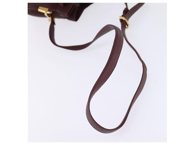 Cartier Borsa a Spalla Must Line in Pelle Bordeaux Oro Auth BA6388 D'oro Bordò - vista 7