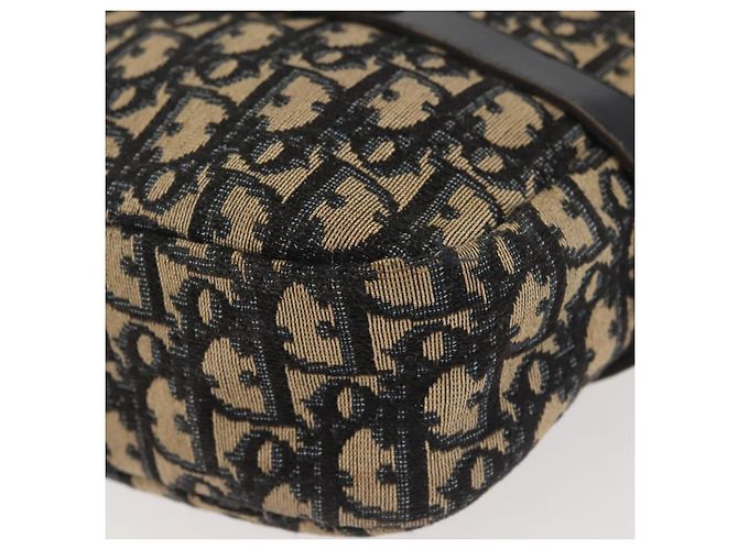 Borsa a Spalla in Tela Trotter Christian Dior Blu Navy Oro Auth 144091 D'oro - vista 11