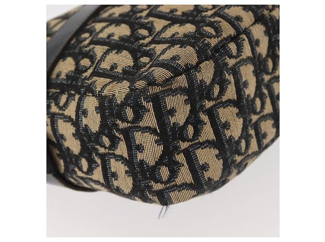 Borsa a Spalla in Tela Trotter Christian Dior Blu Navy Oro Auth 144091 D'oro - vista 12