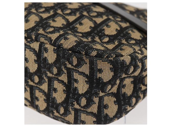 Borsa a Spalla in Tela Trotter Christian Dior Blu Navy Oro Auth 144091 D'oro - vista 13