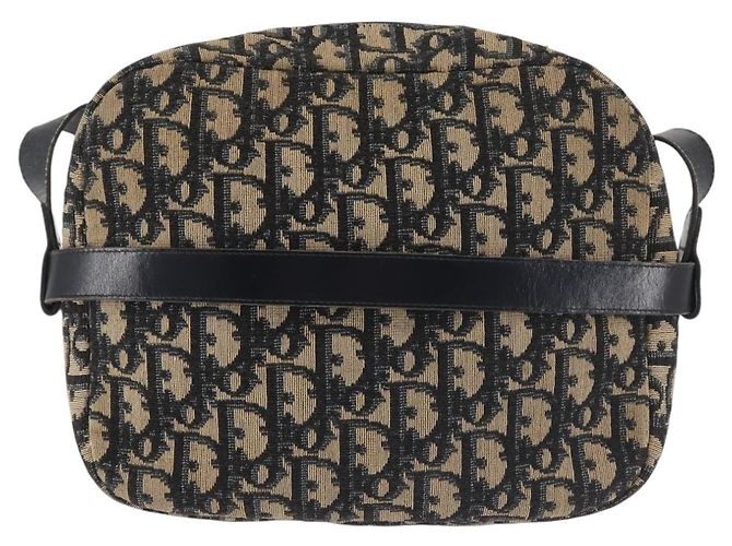 Borsa a Spalla in Tela Trotter Christian Dior Blu Navy Oro Auth 144091 D'oro - vista 3