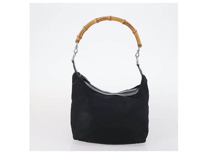 GUCCI Bamboo Web Sherry Line Tasche aus Leder und Canvas 6 Set Beige Schwarz Auth bs29373 Khaki - vue 18