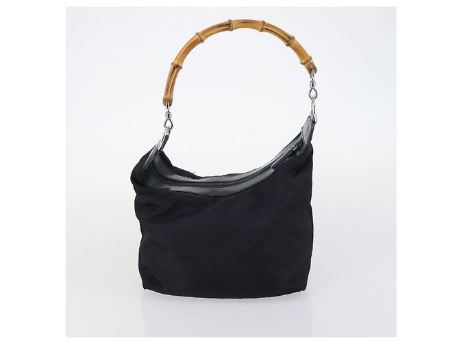 GUCCI Bamboo Web Sherry Line Tasche aus Leder und Canvas 6 Set Beige Schwarz Auth bs29373 Khaki - vue 19